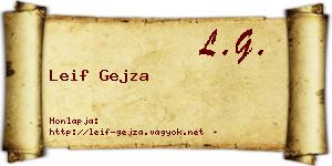 Leif Gejza névjegykártya