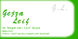 gejza leif business card
